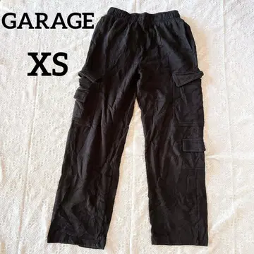 GARAGE [ XS ] 블랙 카고 조거 팬츠 스웨트 팬츠 속기모