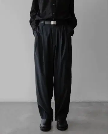 stein CUPRO WIDE EASY TROUSERS - BLACK