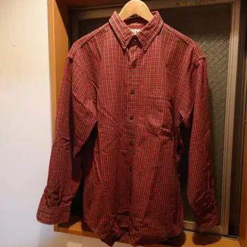90s L.L.Bean 플란넬 셔츠 체크 셔츠 버튼 다운