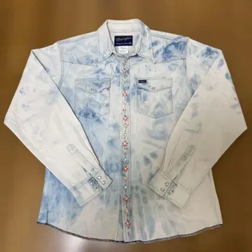 Wrangler 플라워 자수 타이다이 데님 셔츠