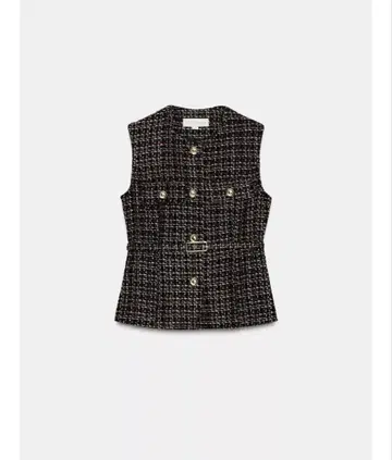 [택 포함 새상품] ZARA 벨트 포함 텍스처 베스트 S 사이즈