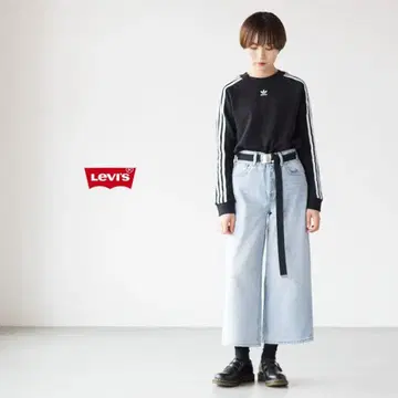 LEVI'S 하이웨스트 와이드 크롭 데님