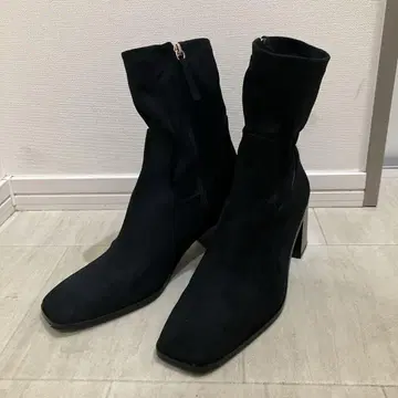 ZARA 40 25.5cm 스웨이드 느낌 숏부츠 블랙