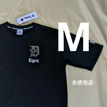 [ 미사용품 M ] MLB 디트로이트 타이거즈 스톤 로고 T셔츠 블랙