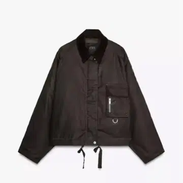 ZARA ZW COLLECTION 코듀로이 칼라 자켓 블랙