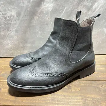 BOEMOS 사이드 고어 윙팁 주름 가죽 24.5cm