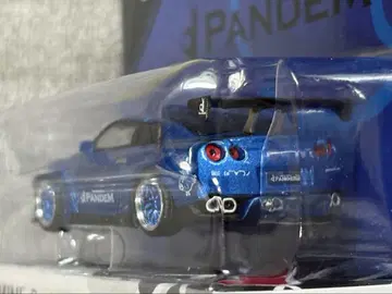 미니 GT 1/64 판뎀 GT-R R35 GT윙 메탈릭 블루
