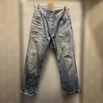 172 파드칼레 라이트 블루 데미지 데님 팬츠