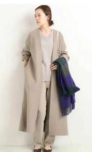 ienaMANTECO 더블 페이스 코트 베이지