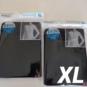 유니클로 AIRism UV컷 크루넥 긴팔 T셔츠 XL 2장 실크