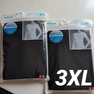 유니클로 AIRism UV컷 크루넥 긴팔 T셔츠 3XL 2장 실크