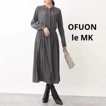 OFUON le MK 파우더 새틴 보타이풍 디자인 원피스/세탁 가능