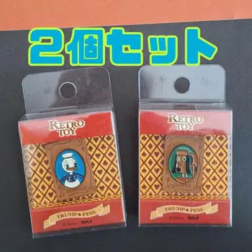 레트로 핀 배지 디즈니 도날드 플루토 2개 세트 Disney