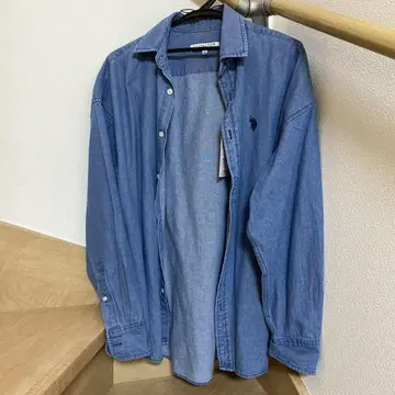 U.S. POLO ASSN. 원 포인트 데님 셔츠 블루