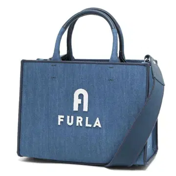 FURLA 훌라 데님 토트백 숄더백 블루