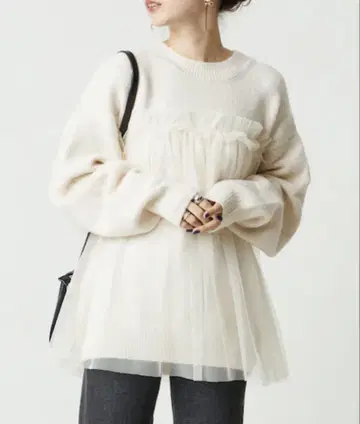 프릭스스토어 튤 도킹 니트 풀오버