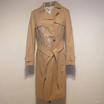 Ted Baker 자수 카멜 트렌치코트