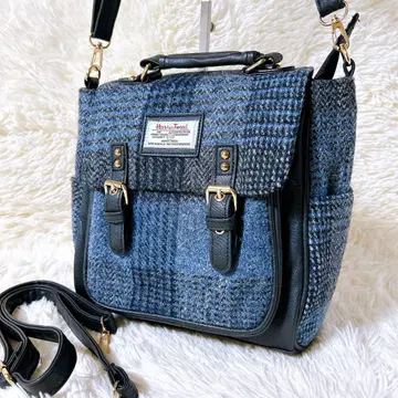 Harris Tweed CLOSSHI 콜라보 3way 미니 백팩 블루