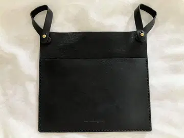 analogico 아날로지코 매달린 포켓 블랙 가죽 가방 백