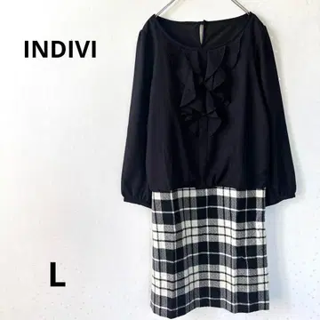 INDIVI 도킹 원피스 빅 사이즈 가을 옷 오피스 코디 일본제