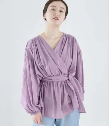 IENA 쉬폰 도비 카슈쿨 블라우스