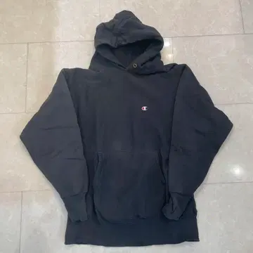 블랙 미국제 L 리버스 위브 후드티 USA 챔피온