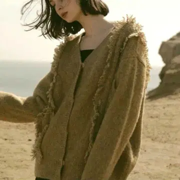 rielle riche 프린지 니트 가디건 리엘리셰
