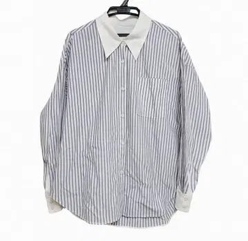 Spick and Span 스트라이프 클레릭 셔츠 화이트&블루