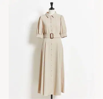 노엘라 Noela 가을 벨트 원피스 반팔 롱 베이지