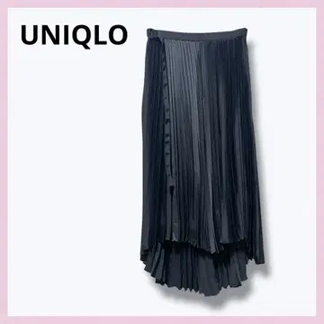 [ 새상품 미사용 ] UNIQLO 플리츠 스커트 다크 그레이 비대칭