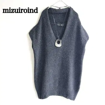 [ 고품질 ] 미즈이로 인드 mizuiroind 니트 V넥 베스트 그레이