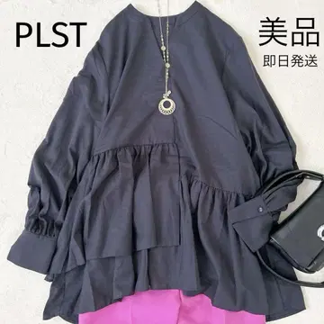 새상품급 PLST 플라스테 티어드 블라우스 블랙 루즈핏 실루엣