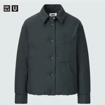 새상품 UNIQLO 패디드 셔츠 자켓 다크 그레이 XL