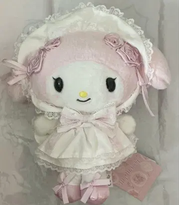 산리오 화이트 프릴 디자인 마이멜로디 봉제 인형 새상품