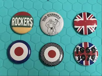 캔뱃지 세트 6개 세트 모즈 로커즈 스카 BAD MANNERS