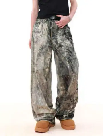 QS86 SPLASH PANTS 와이드 데님 M 사이즈