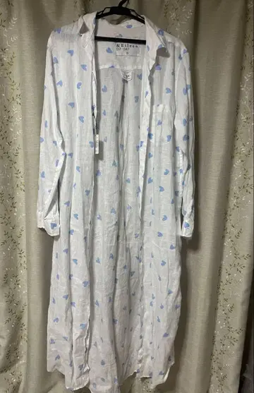 프랭크앤아이린 하트 무늬 롱 셔츠 S