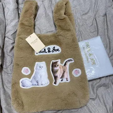 새상품 PAUL & JOE 고양이 퍼 토트백 폴앤조 액세서리