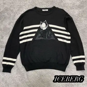 [레어] ICEBERG Felix the Cat 자수 스웨터 이탈리아제