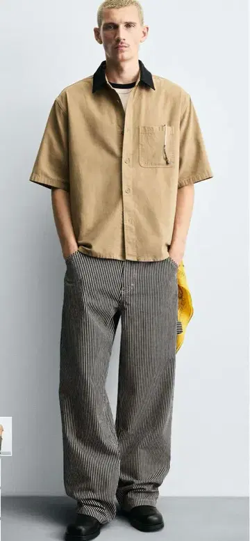 ZARA 스트라이프 패턴 카펜터 배기 핏 팬츠
