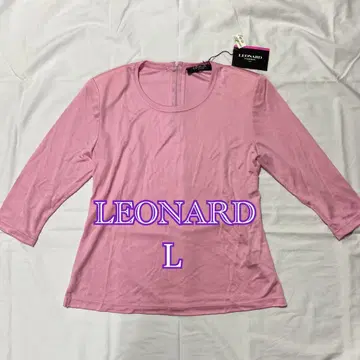 LEONARD 핑크 L 사이즈 칠부 소매 티셔츠