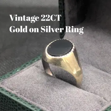 빈티지 22 금 골드 오버레이 x 실버 시그넷 반지 17호