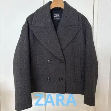 ZARA 다크 그레이 더블 피코트