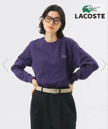LACOSTE BEAMSBOY 긴팔 티셔츠 퍼플
