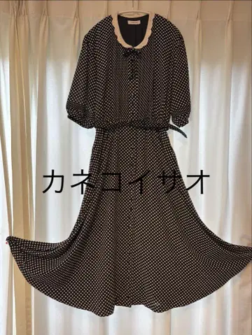 카네코 이사오 도트 무늬 핀턱 원피스