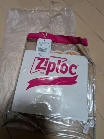 BEAMS Ziploc 토트백 투명/핑크