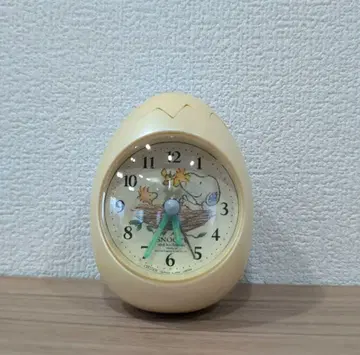 스누피 시티즌 락 연한 노란색 롤링 알람 시계