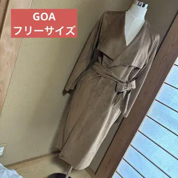[ GOA ] 브라운 스웨이드풍 랩 코트 free 사이즈