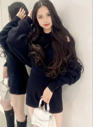 GYDA 암 개더 레이어드 니트 올인원