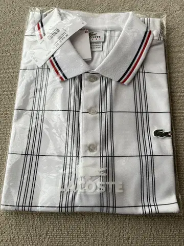 LACOSTE 남성용 체크 무늬 피케 셔츠 M